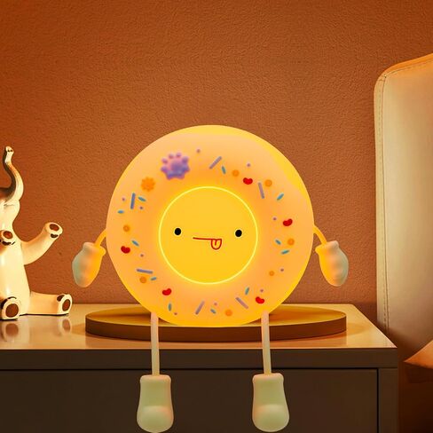 Night Light for Kids, Silicone Cute Donut Nursery Nightlight for Bedroom Decor, LED Squishy Donut Lamp, Rechargeable Dimmable Touch Sensor Lovely Night Lamp Gifts for Baby Children Girls Boy Women in Saudi Arabia