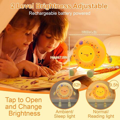 Night Light for Kids, Silicone Cute Donut Nursery Nightlight for Bedroom Decor, LED Squishy Donut Lamp, Rechargeable Dimmable Touch Sensor Lovely Night Lamp Gifts for Baby Children Girls Boy Women in Saudi Arabia