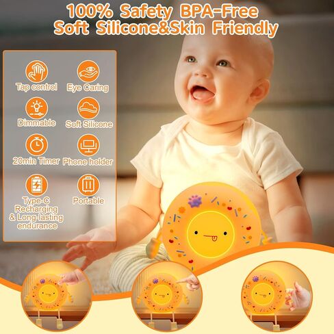Night Light for Kids, Silicone Cute Donut Nursery Nightlight for Bedroom Decor, LED Squishy Donut Lamp, Rechargeable Dimmable Touch Sensor Lovely Night Lamp Gifts for Baby Children Girls Boy Women in Saudi Arabia