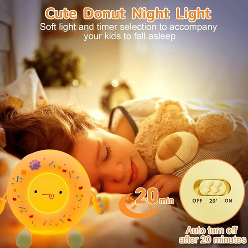 Night Light for Kids, Silicone Cute Donut Nursery Nightlight for Bedroom Decor, LED Squishy Donut Lamp, Rechargeable Dimmable Touch Sensor Lovely Night Lamp Gifts for Baby Children Girls Boy Women in Saudi Arabia
