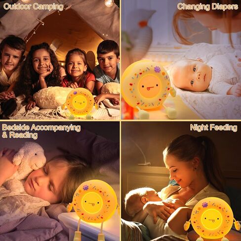 Night Light for Kids, Silicone Cute Donut Nursery Nightlight for Bedroom Decor, LED Squishy Donut Lamp, Rechargeable Dimmable Touch Sensor Lovely Night Lamp Gifts for Baby Children Girls Boy Women in Saudi Arabia
