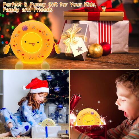Night Light for Kids, Silicone Cute Donut Nursery Nightlight for Bedroom Decor, LED Squishy Donut Lamp, Rechargeable Dimmable Touch Sensor Lovely Night Lamp Gifts for Baby Children Girls Boy Women in Saudi Arabia