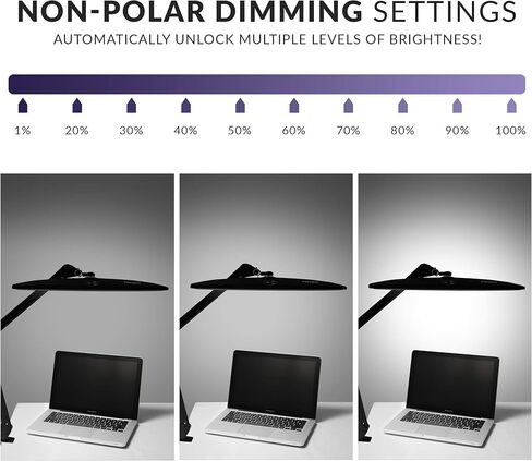 Neatfi XL 2,200 Lumens LED Task Lamp, 24W, 117 Pcs SMD LED, 4 Level Brightness, Dimmable, Desk Light for Home, Office, Workbench (Non-CCT with Base, Black) in Kuwait