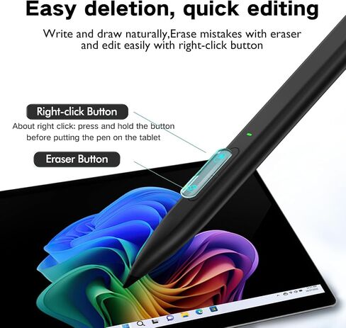 Slim Pen 2 for Microsoft Surface Pro11,Made for Copilot+Pc Surface Pro11,Screen-Paper Dualuse Pen Tip,with 4096 Pressure, for Surface Pro10/9/8/7+/7/6/5/4/X,Surface Go 3/2/1,Book 3/2/1 in Saudi Arabia