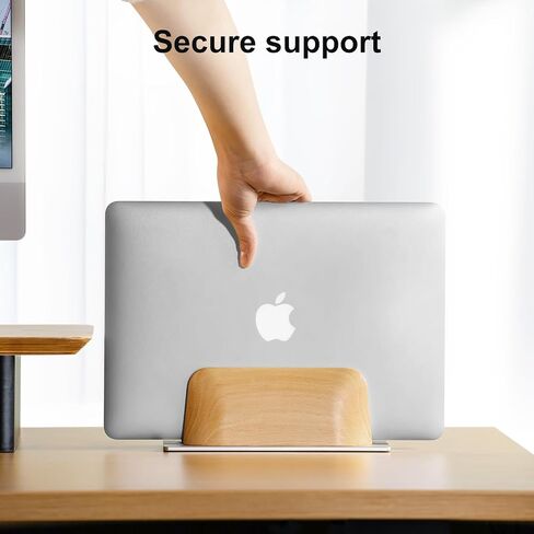 UPERGO Vertical Laptop Stand for Desk, Laptop Holder to Dock MacBook, MacBook Pro and Other Laptops, Black Walnut Wood in Saudi Arabia