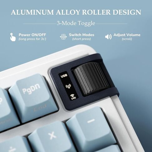 لوحة مفاتيح الألعاب اللاسلكية K98، لوحة مفاتيح مخصصة ثلاثية الوضع BT5.0/2.4G/USB-C مثبتة على حشية، لوحة مفاتيح ميكانيكية قابلة للتبديل السريع بإضاءة خلفية RGB، دعم البرامج، مفاتيح خطية مسبقة التشحيم in Kuwait
