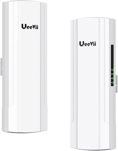 Wireless Bridge 48V POE,Qualcomm Chip 5.8G 900Mbps Point to Point Outdoor WiFi Bridge with 5KM Long Range,Dual Gigabit Ports,15dBi Directional Antenna,IP65 Waterpoof,2-Pack,UeeVii CPE902,White in Kuwait