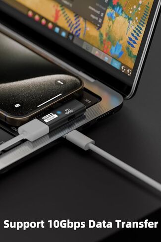 AreMe 2-in-1 USB C to USB 3.2 Adapter with 100W Charging Port, Thunderbolt 4/3 OTG Converter for Rog Ally, Steam Deck, Quest 2, iPhone 15 Series, iPad, MacBook and More Type C Device - Grey in Saudi Arabia