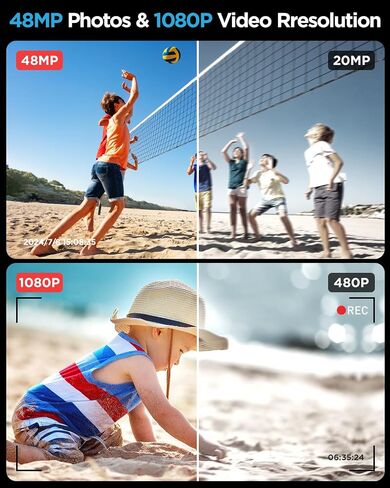 Digital Camera with 64GB Card, FHD 1080P 48MP Kids Camera with 16X Zoom Anti Shake 2 Batteries, Compact Portable Small Point and Shoot Digital Cameras Gift for Kid Student Children Teen Girl Boy in Saudi Arabia