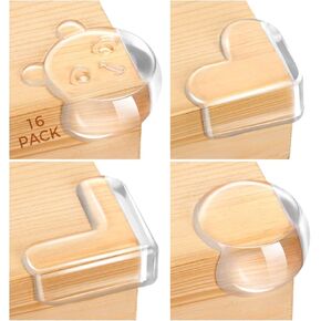 16 Pack Corner Protector Baby, Table Corner Protectors for Baby, Baby Proof Corners and Edges, Furniture Corner Guard & Edge Safety Bumpers, Clear and Transparent (Mixed)