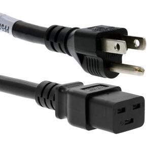 Heavy Duty C19 to NEMA 5-15P AC Power Cord, (Compatible with Cisco P/N CAB-US515P-C19-US=), 15A/125V, 14 AWG, 5-15P to C19, (NEMA 5-15P to IEC-60320-C19) 15 ft - Lifetime Wty