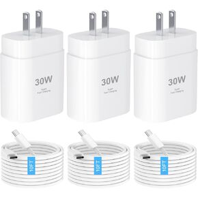 iPhone 16 Charger Fast Charging 3Pack 30W USB C iPhone 16 Pro Max Charger Block with 10FT Long Type C Charging Cable Cord for iPhone 16/16 Plus/16 Pro Max/16 Pro,iPad Pro,Samsung Galaxy S24/23 Ultra
