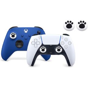 Paws Controller FPS Thumb Grips for PS5 PS4 Xbox One Xbox 360 Anti-Slip Silicone Thumbstick Performance Caps | White Paws Edition