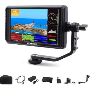 ANDYCINE A6V2 6 Inch HDMI Field Monitor 1920x1080 DC 8V Power Output Swivel Arm for Mirroless Camera and Gimbals