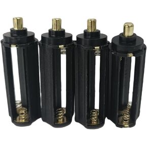 BeeSpring حامل بطارية أسطواني حقيبة تخزين محول 3 × بطاريات AAA أنبوب محول لشعلة مصباح يدوي محمول، أسود-4 قطع in Kuwait