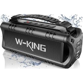 W-KING Bluetooth Speaker, 30W RMS(60W Peak) Portable Wireless Loud Speakers, IPX6 Waterproof Outdoor Speaker Boombox, 24H, EQ, AUX, TF Card, USB Playback, Powerful Speaker for Home, Party, Camping
