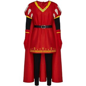 SFWXCOS Men's Farquaad Cosplay Costume Outfits King Red Claok Robe with Hat Halloween Fancy Dress