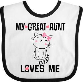 inktastic My Great Aunt Loves Me Kitty Cat Baby Bib