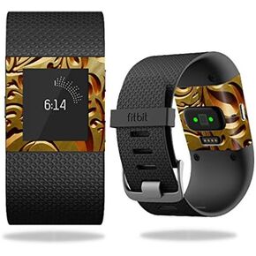 غلاف MightySkins متوافق مع ساعة Fitbit Surge Cover Skins الملصقة باللون الذهبي الفسيفسائي