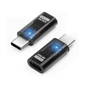 USB C LED Power Display Extender Adapter, 140W Short Dock Cable Extension Type-C 8K@60Hz PD3.1, USBC Male to Female Thunderbolt QC & 40Gbps Data Transfer for USB-C Devices(2 Pack) in Kuwait