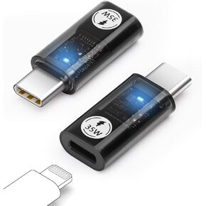USB C LED Power Display Extender Adapter,140W Short Dock Cable Extension Type-C 8K@60Hz PD3.1,USB-C Male to Female Thunderbolt QC & 40Gbps Data Transfer for USB-C Devices(2 Pack)
