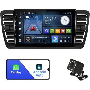2+32G Android 12 Double Din Car Stereo for Subaru Legacy Outback 2005-2009 with 9 Inch Touchscreen Radio Built-in Wireless Carplay/Android Auto/GPS/Bluetooth/FM/Steering Wheel Control/Backup Camera