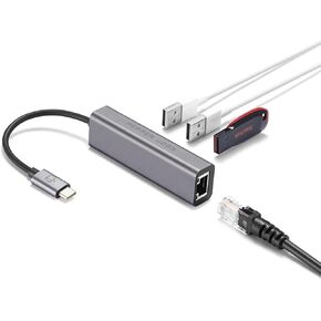 Pepper Jobs Docking Station USB C to Ethernet Adapter, 4-in-1 USB C Hub with 3 USB Ports, USB C Hub Adapter for MacBook Pro/Air, iPhone 15 Pro/Max, Dell XPS, Samsung Galaxy Tab, Chromebook