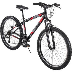 Huffy Maunga 26" Men’s Fat Tire Bike with 7 Speeds, Black and Red, Medium/Large
