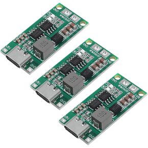 3PCS 18650 Lithium Battery Multi-Cell 2S 3S 4S Type-C to 8.4V 12.6V 16.8V Step-Up Boost LiPo Polymer Li-Ion Charger 7.4V 11.1V 14.8V （3S-2A）