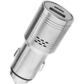 USB C Power Delivery Car Charger with Carbon Monoxide Detector, 7PETAL 304 Stainless Steel 2 Port Fast Charger with PD 3.0 & Quick Charge 3.0 Compatible for iPhone Samsung Google Pixel etc.