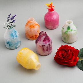 Small Ceramic Vase Set of 3 Vases for Flowers,Modern Floral Bud Vase Living Room Decor,Boho Vases Bathroom Decor,Table Decor,Home Decoration Cute Flower Vase - Cobalt Blue
