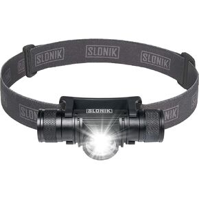 SLONIK Headlamp Rechargeable - 1000 Lumen LED USB Rechargeable Headlight - IPX8 Waterproof Head Lamp with Bright 60 ft Flashlight Beam - Hiking & Outdoor Camping Gear, Black