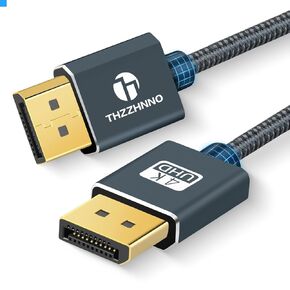 Thzzhnno DisplayPort Cable 3.3FT, Certified DisplayPort to DisplayPort 1.2 Cable, DP Cable Gold-Plated High-Speed 4K@60Hz, 2K@165Hz, 2K@144Hz, for Laptop, PC, Gaming Monitor