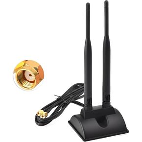WiFi Antenna with RP-SMA Male Connector 2.4G 5.8G Dual Band 6dBi WiFi Antenna Magnetic Base 1.2m Cable for Wireless Router WiFi Network Card