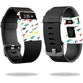 MightySkins Skin Compatible with Fitbit Charge HR Cover Skins Sticker Watch Fun Guns