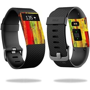 MightySkins Skin Compatible with Fitbit Charge HR Cover Skins Sticker Watch Painted Wood