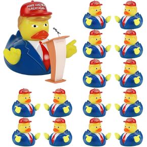 party greeting 3 Pcs Donald Trumpster Rubber Duck Update 2024 Donald Trumpster Rubber Duck for President MAGA New Funny Baby Bath Duckies Toy for Election Ducking Baby Shower Kids Adults Men Gift