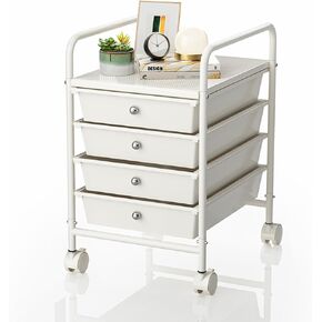Shrivee Rolling Utility Cart with Drawers, Storage Drawer Organizer with 2 Lockable Caster Wheels, Multipurpose Mobile Rolling Art Craft Cart Organizer for Office, Bathroom, Kitchen, Dorm (Colorful)