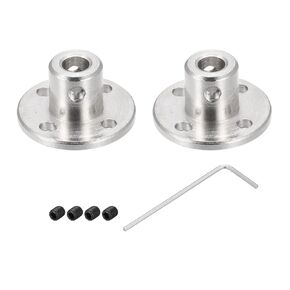Rebower 3mm Rigid Flange Coupling Connector Motor Guide Shaft Coupler (w Fastening Screw 1pack M1.5 Hex Wrench), [for DIY RC Model Stepper Motors Part]- 2Pack