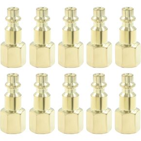 10 Pcs 1/4-Inch NPT Male Air Hose Quick Connect Adapter - Air Compressor Fittings - Industrial Type D