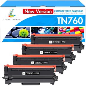 TN760 TN730 Toner for Brother Printer: Compatible for Brother TN 760 730 TN-730/TN-760 High Yield Black for MFC-L2710DW MFC-L2750DW HL-L2350DW DCP-L2550DW HL-L2390DW HL-L2370DW 4-Pack