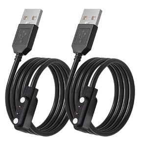 2-Pack USB Magnetic Charging Cable, Compatible with FAFAFROG S1, DINJOO TC-03 Dog Bark Collar, Replacement Charger Power Cord for Ticwatch GTH, Oppo Free, Realme TechLife Watch, TAGG NEO, 60CM Black