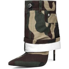 Saint Leia Women's Western Cowboy Stiletto Heel Pointed Toe Pull-Up Tabs Classic Cowgirl Dress Ankle Boot
