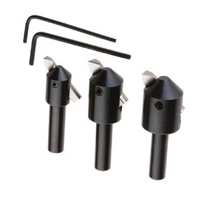 3 Piece Engineers Fly Cutter Set with HSS Round Tool Bits | Steel Material | Hard and Ground | for Lathe Milling