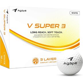 agape MP5 Series 5-Piece Dual Core DuraPlus Urethane Golf Balls, Unmatched Soft Feel, Maximum Distance & Greenside Control