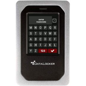 DataLocker HDD External Hard Drive for Mac, Windows, and Linux - Portable Hard Drive with Password Protected Hardware Encrypted HDD, Touchscreen, TAA Compliant, and IP64 Dust/Water (1, TB)