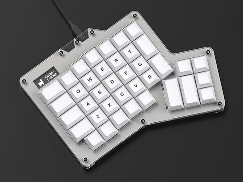 لوحة مفاتيح ميكانيكية مريحة من Apos ErgoDox 76 بوصة Hot DOX V2 - متعامدة الخطوط، شاشة مؤشر، برنامج QMK/VIA الثابت، RGB، USB-C، PBT Keycaps، Hotswap (مفاتيح نحاسية داكنة السرعة Kailh) in Kuwait
