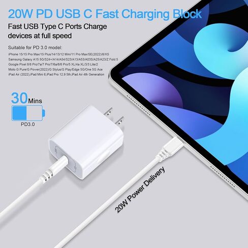صندوق شاحن USB C سريع الشحن من سامسونج لهاتف Galaxy A15 5G A35 A54 S24 Ultra Z Flip6/Fold6 A25 A55 A14 S23 FE A13 A53 A23، قابس حائط من النوع C لهاتف iPhone 16 15 14 13 12 11 Pro Max Plus، Pixel 9 8a 7 6 in Kuwait