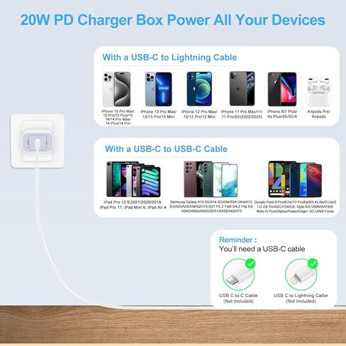 صندوق شاحن USB C سريع الشحن من سامسونج لهاتف Galaxy A15 5G A35 A54 S24 Ultra Z Flip6/Fold6 A25 A55 A14 S23 FE A13 A53 A23، قابس حائط من النوع C لهاتف iPhone 16 15 14 13 12 11 Pro Max Plus، Pixel 9 8a 7 6 in Kuwait