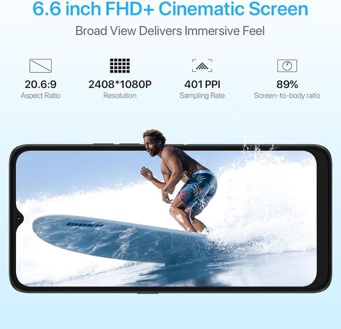 UMIDIGI F3 Pro 5G هاتف خلوي غير مقفل، Android 13، 12(6+6) جيجابايت + 128 جيجابايت، كاميرا رئيسية 48 ميجابكسل، شاشة 6.6 بوصة FHD+، معالج ثماني النواة، بطارية 6000 مللي أمبير في الساعة، 5G مزدوج، NFC in Kuwait